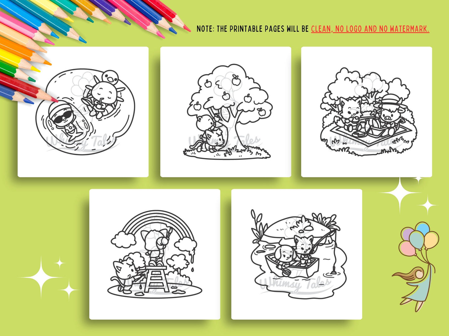 Whimsical Fable Critters Coloring Book - Bolder & Easier