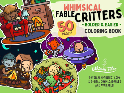 Whimsical Fable Critters Coloring Book - Bolder & Easier