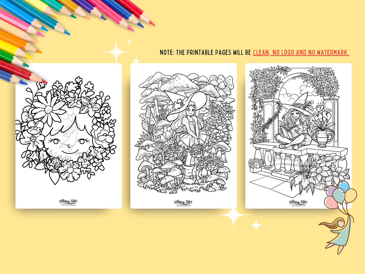 Whimsical Anime Witchy Adult Coloring Book: A Kawaii And Cozy Coloring ...
