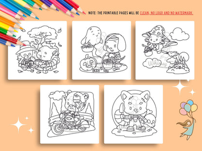 Whimsical Fable Critters Coloring Book - Halloween Party