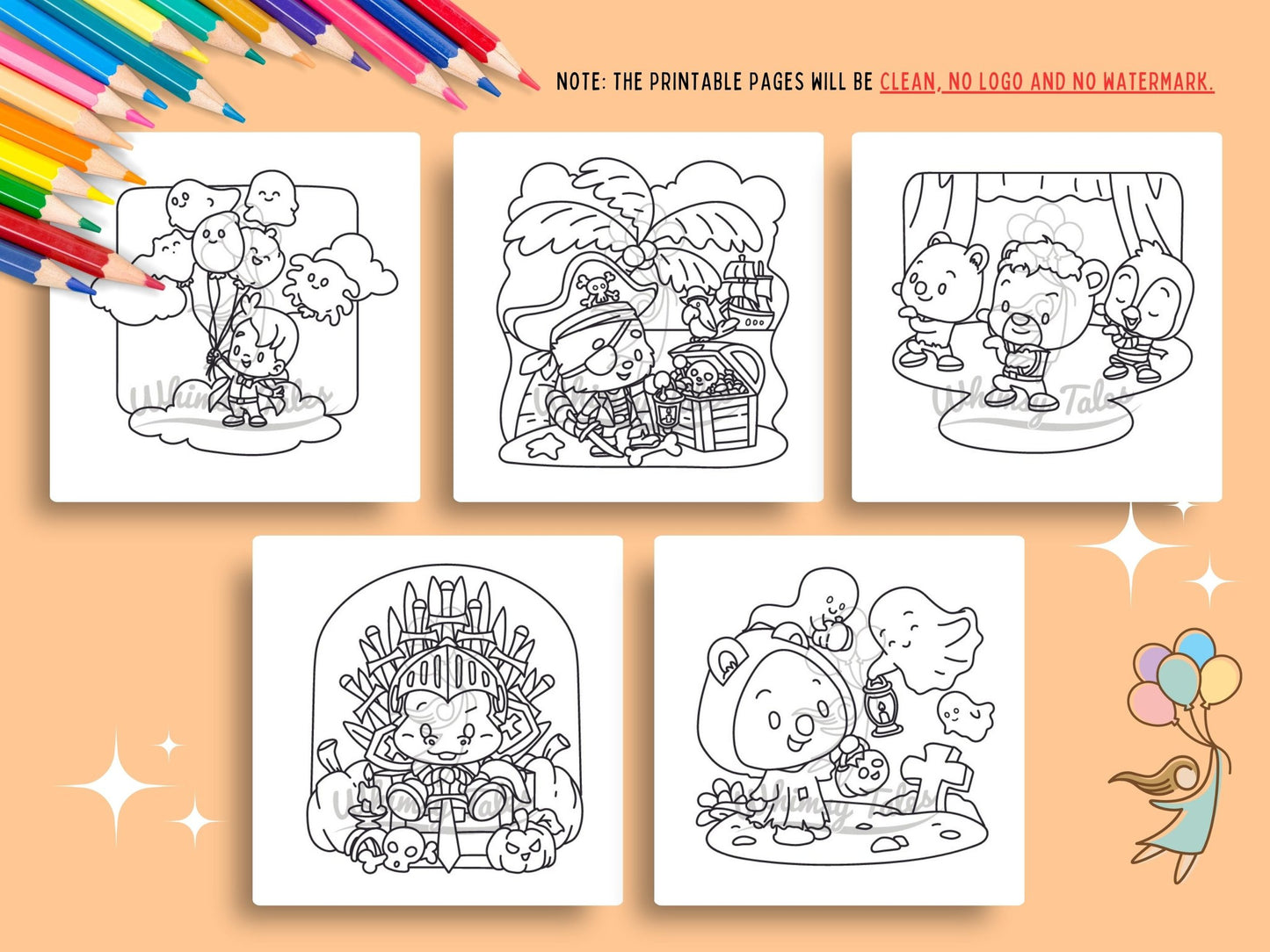 Whimsical Fable Critters Coloring Book - Halloween Party