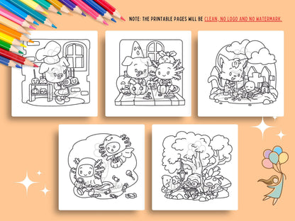 Whimsical Fable Critters Coloring Book - Halloween Party