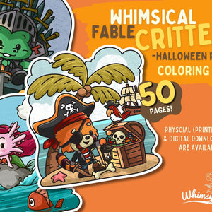 Whimsical Fable Critters Coloring Book - Halloween Party