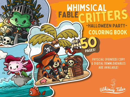 Whimsical Fable Critters Coloring Book - Halloween Party