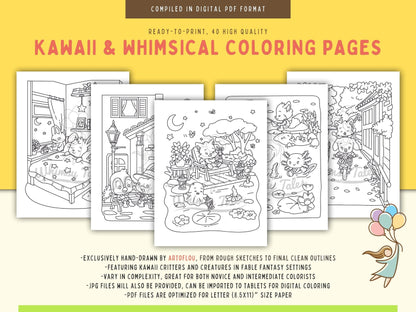 Whimsical Fable Critters Coloring Book - Out And About