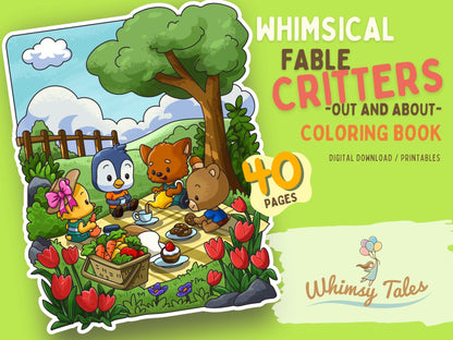 Whimsical Fable Critters Coloring Book - Out And About