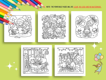 Whimsical Fable Critters Coloring Book - Festive Holidays