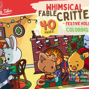 Whimsical Fable Critters Coloring Book - Festive Holidays