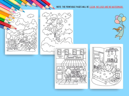 Whimsical Fable Critters Coloring Page (PACK B)