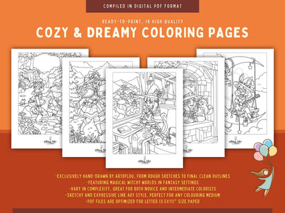 Witchy Dreams Volume 1 - A Coloring Book of Cozy Spells & Magical Moments