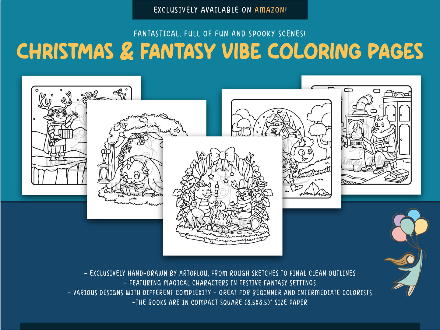 Wynterra - A Christmas Fantasy Coloring Book of Cozy Holiday Tales