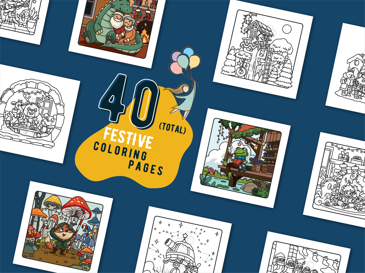 Wynterra - A Christmas Fantasy Coloring Book of Cozy Holiday Tales
